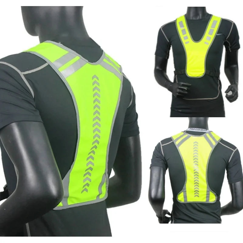 Colete Refletivo Esportivo Ajustável para Corrida e Ciclismo Noturno