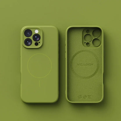 Capa de Celular em Silicone Líquido com MagSafe – Proteção Magnética p/ iPhone 11 ao 16 Pro Max