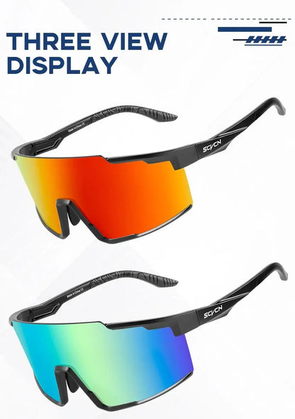 Óculos de Ciclismo SCVCN UV400 – Esportivos, Polarizados e Resistentes, Ideais para Mountain Bike, Estrada e Atividades ao Ar Livre