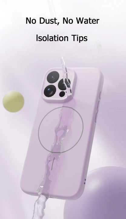 Capa de Celular em Silicone Líquido com MagSafe – Proteção Magnética p/ iPhone 11 ao 16 Pro Max