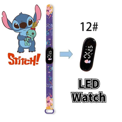 Relógio Digital Infantil Disney com LED Luminoso – Toque, Resistente à Água, Esportivo e Ideal para Presente