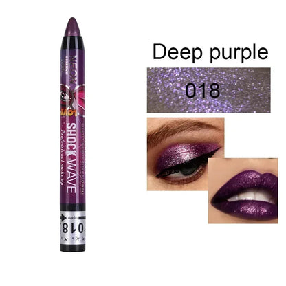 Lápis 2 em 1 Sombra e Batom – À Prova d’Água, Longa Duração e Efeito Glitter