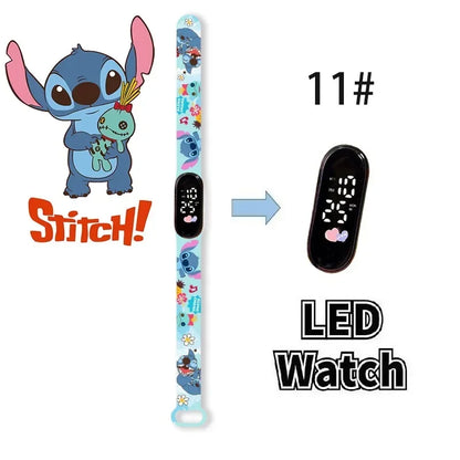 Relógio Digital Infantil Disney com LED Luminoso – Toque, Resistente à Água, Esportivo e Ideal para Presente