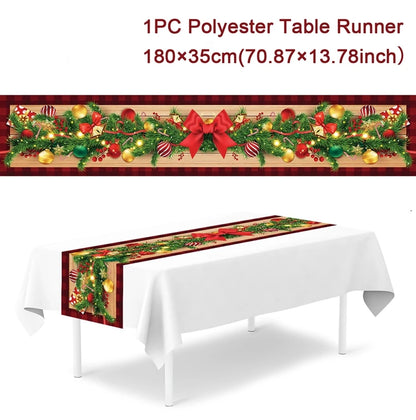 Caminho de Mesa de Natal – Decoração Merry Christmas para Casa, Festa e Ano Novo