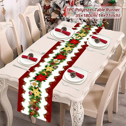 Caminho de Mesa de Natal – Decoração Merry Christmas para Casa, Festa e Ano Novo