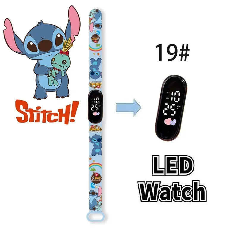 Relógio Digital Infantil Disney com LED Luminoso – Toque, Resistente à Água, Esportivo e Ideal para Presente