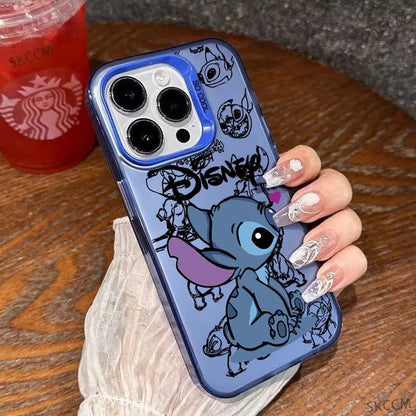 Capa de Celular Disney Stitch – Silicone Flexível e Estilo Fashion p/ iPhone 11 ao 16 Pro Max
