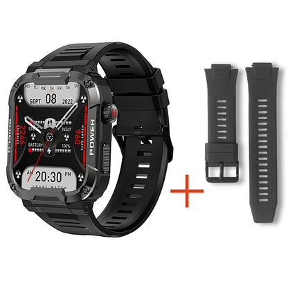 Smartwatch Militar 2025 – GPS, Chamadas BT, Fitness, À Prova d’Água, Compatível Android e iOS