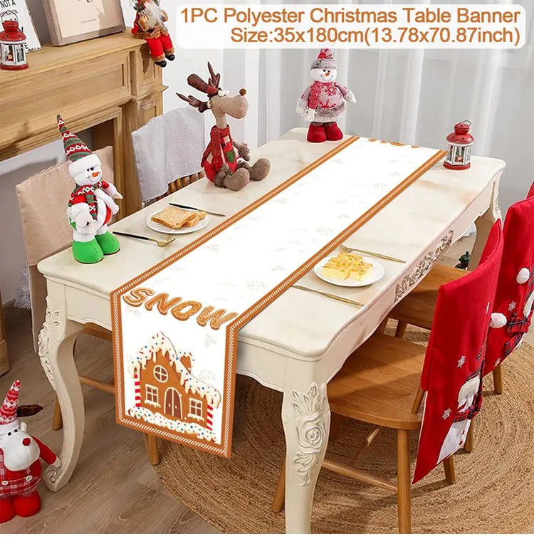 Caminho de Mesa de Natal – Decoração Merry Christmas para Casa, Festa e Ano Novo