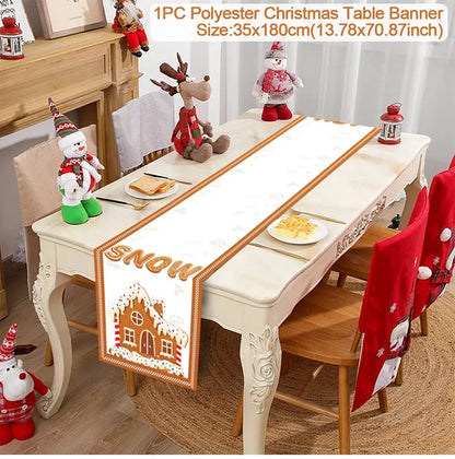 Caminho de Mesa de Natal – Decoração Merry Christmas para Casa, Festa e Ano Novo