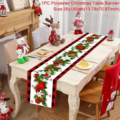 Caminho de Mesa de Natal – Decoração Merry Christmas para Casa, Festa e Ano Novo