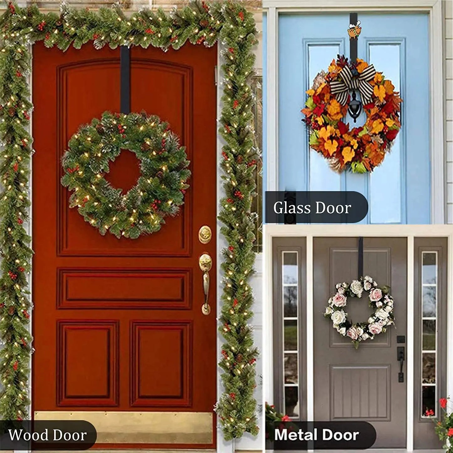 Gancho de Porta Metálico para Guirlandas – Decoração de Páscoa, Natal e Halloween