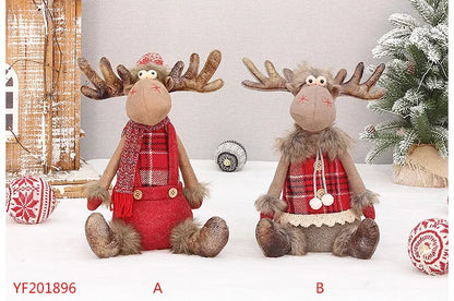 Boneco Alce de Natal em Tecido Vermelho Retrátil – Decoração Exclusiva para Presentear e Encantar sua Casa no Natal 2026