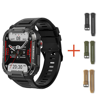 Smartwatch Militar 2025 – GPS, Chamadas BT, Fitness, À Prova d’Água, Compatível Android e iOS