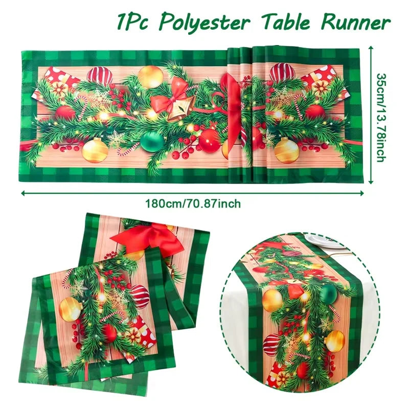 Caminho de Mesa de Natal – Decoração Merry Christmas para Casa, Festa e Ano Novo