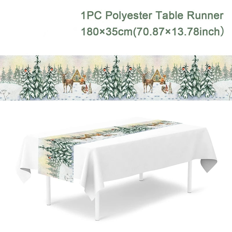 Caminho de Mesa de Natal – Decoração Merry Christmas para Casa, Festa e Ano Novo