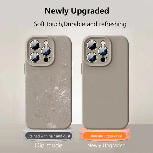 Capa de Celular em Silicone Líquido com MagSafe – Proteção Magnética p/ iPhone 11 ao 16 Pro Max