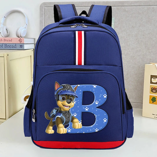 Mochila Escolar Patrulha Canina – Estampa com Letras, Grande Capacidade para Estudantes, Meninos e Meninas