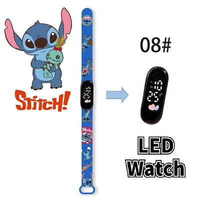 Relógio Digital Infantil Disney com LED Luminoso – Toque, Resistente à Água, Esportivo e Ideal para Presente
