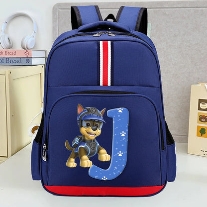 Mochila Escolar Patrulha Canina – Estampa com Letras, Grande Capacidade para Estudantes, Meninos e Meninas
