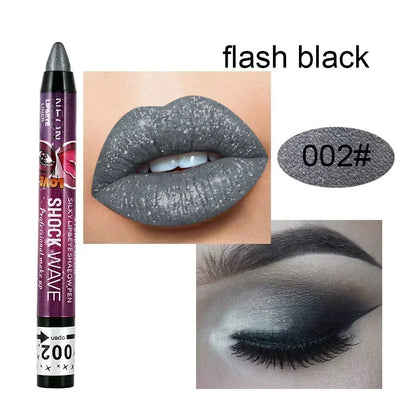 Lápis 2 em 1 Sombra e Batom – À Prova d’Água, Longa Duração e Efeito Glitter