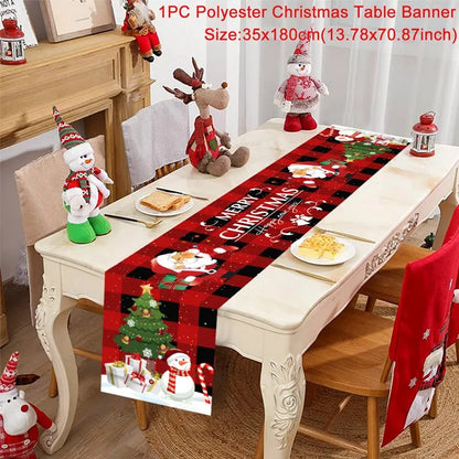 Caminho de Mesa de Natal – Decoração Merry Christmas para Casa, Festa e Ano Novo