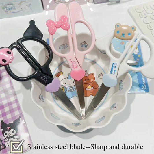 Tesoura Sanrio Kawaii – Kuromi, Cinnamoroll e Melody, Criativa para Escola, Escritório e Presentes