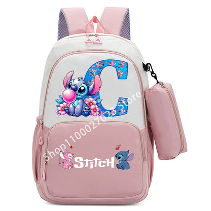 Mochila Escolar Disney Stitch – Grande Capacidade, Resistente à Água e Ideal para Crianças e Adolescentes