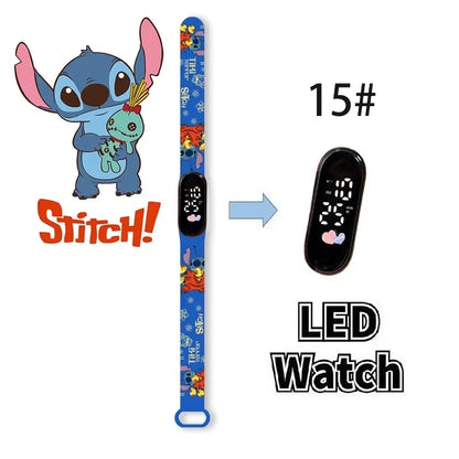 Relógio Digital Infantil Disney com LED Luminoso – Toque, Resistente à Água, Esportivo e Ideal para Presente