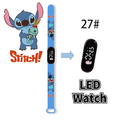Relógio Digital Infantil Disney com LED Luminoso – Toque, Resistente à Água, Esportivo e Ideal para Presente