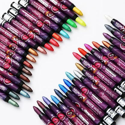 Lápis 2 em 1 Sombra e Batom – À Prova d’Água, Longa Duração e Efeito Glitter