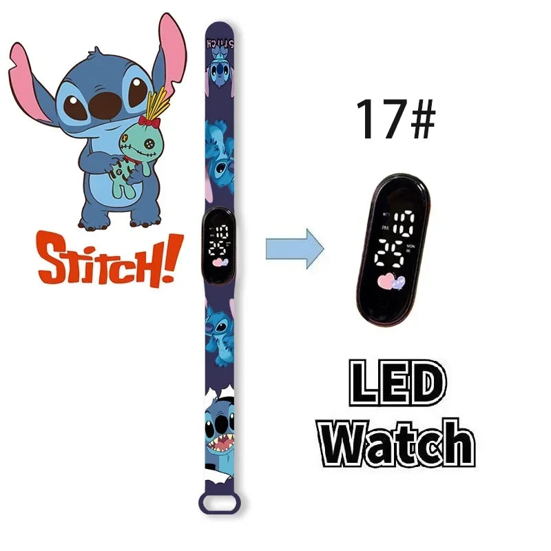 Relógio Digital Infantil Disney com LED Luminoso – Toque, Resistente à Água, Esportivo e Ideal para Presente