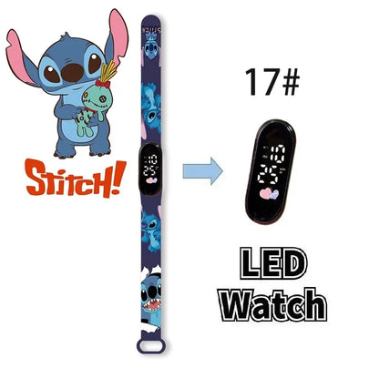 Relógio Digital Infantil Disney com LED Luminoso – Toque, Resistente à Água, Esportivo e Ideal para Presente
