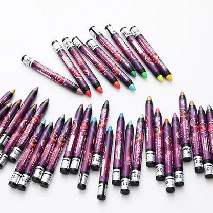 Lápis 2 em 1 Sombra e Batom – À Prova d’Água, Longa Duração e Efeito Glitter