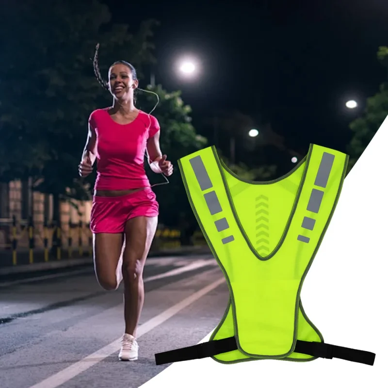 Colete Refletivo Esportivo Ajustável para Corrida e Ciclismo Noturno