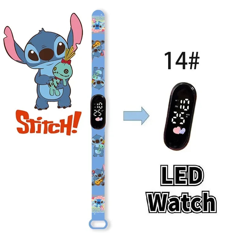Relógio Digital Infantil Disney com LED Luminoso – Toque, Resistente à Água, Esportivo e Ideal para Presente
