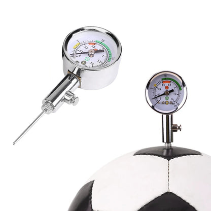 Medidor de Pressão para Bola de Futebol e Vôlei – Manômetro Portátil com 3 Agulhas e Válvula de Liberação de Ar