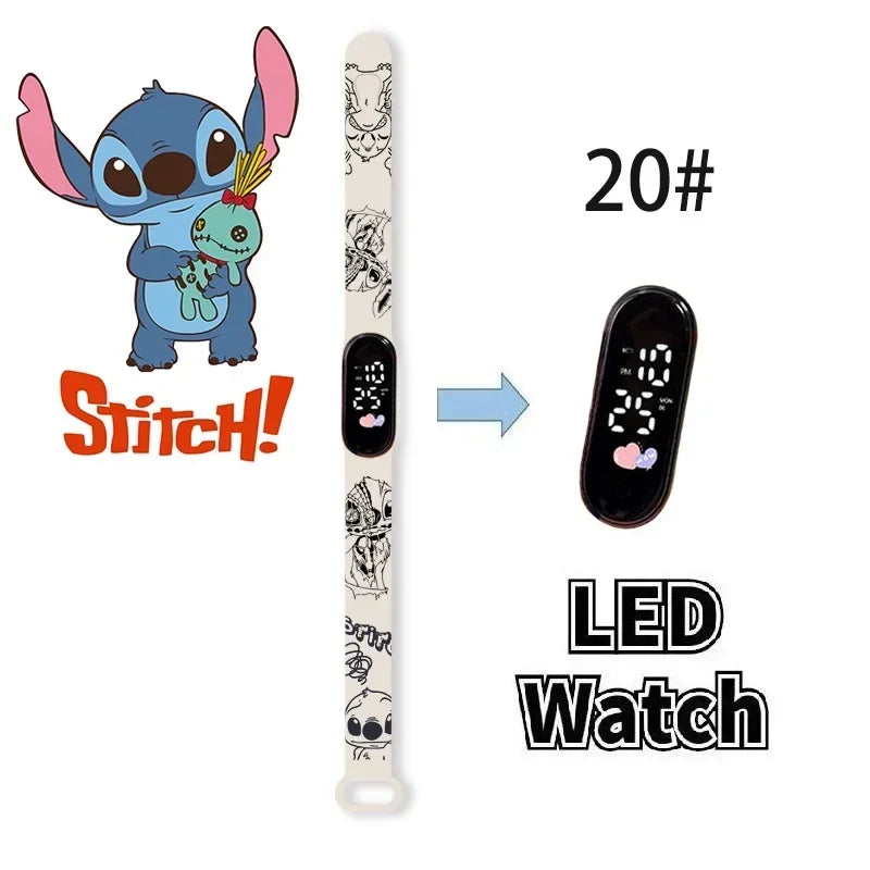 Relógio Digital Infantil Disney com LED Luminoso – Toque, Resistente à Água, Esportivo e Ideal para Presente