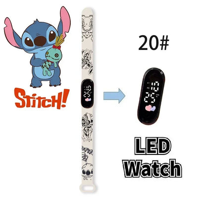 Relógio Digital Infantil Disney com LED Luminoso – Toque, Resistente à Água, Esportivo e Ideal para Presente