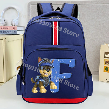 Mochila Escolar Patrulha Canina – Estampa com Letras, Grande Capacidade para Estudantes, Meninos e Meninas