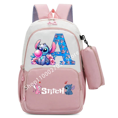 Mochila Escolar Disney Stitch – Grande Capacidade, Resistente à Água e Ideal para Crianças e Adolescentes