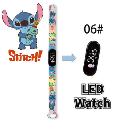 Relógio Digital Infantil Disney com LED Luminoso – Toque, Resistente à Água, Esportivo e Ideal para Presente