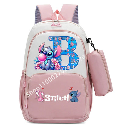 Mochila Escolar Disney Stitch – Grande Capacidade, Resistente à Água e Ideal para Crianças e Adolescentes