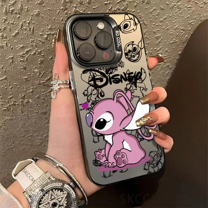 Capa de Celular Disney Stitch – Silicone Flexível e Estilo Fashion p/ iPhone 11 ao 16 Pro Max