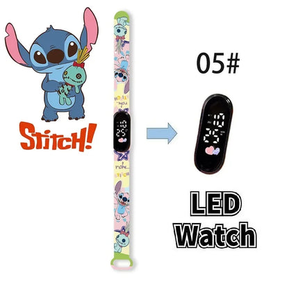 Relógio Digital Infantil Disney com LED Luminoso – Toque, Resistente à Água, Esportivo e Ideal para Presente