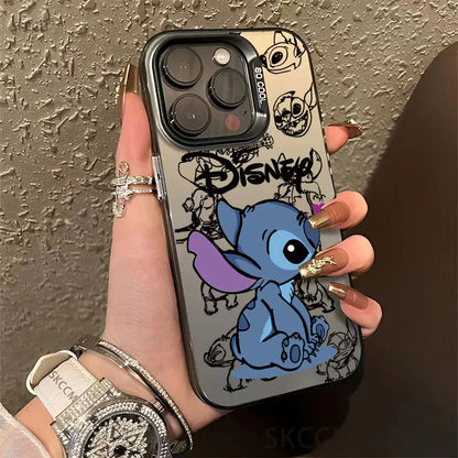 Capa de Celular Disney Stitch – Silicone Flexível e Estilo Fashion p/ iPhone 11 ao 16 Pro Max