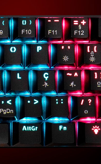 Teclado Mecânico Gamer TGT Sherman V3 C1 Rainbow ABNT2 Switch Vermelho Compacto 61 Teclas Silencioso – SEG IMPORTS