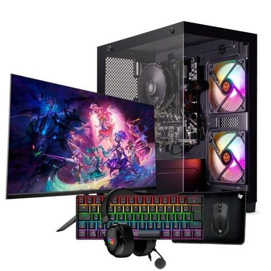 PC Gamer Completo Mancer Ryzen 5 3400G, 16GB DDR4, SSD 480GB, Monitor 21” + Kit Periféricos – SEG IMPORTS