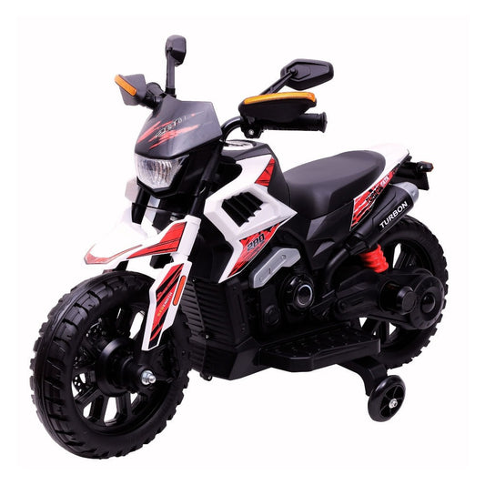 Moto Elétrica Infantil Turbon com Rodinhas Branco – Zippy Toys 6V