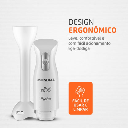 Mixer Mondial M-15 Pratic Branco 200W – Compacto e Versátil para o Seu Dia a Dia